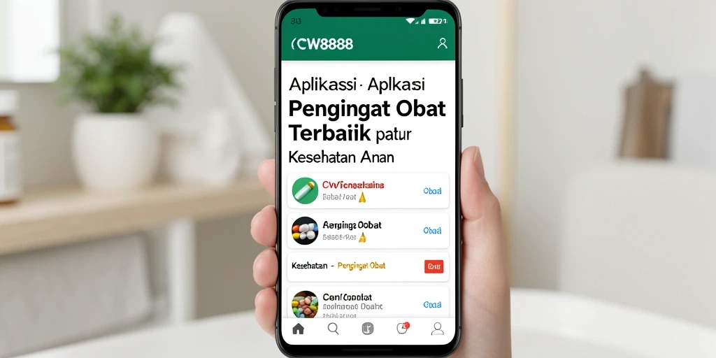 Tampilan antarmuka pengingat obat CW8888 yang mudah dipahami.