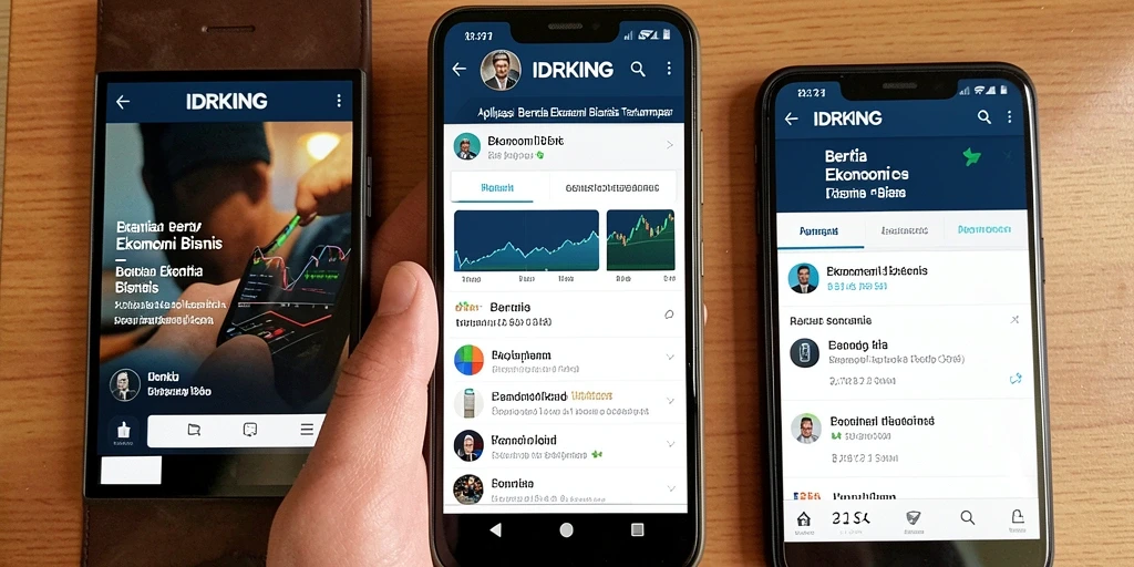 Antarmuka aplikasi IDRKING yang menarik untuk berita ekonomi.
