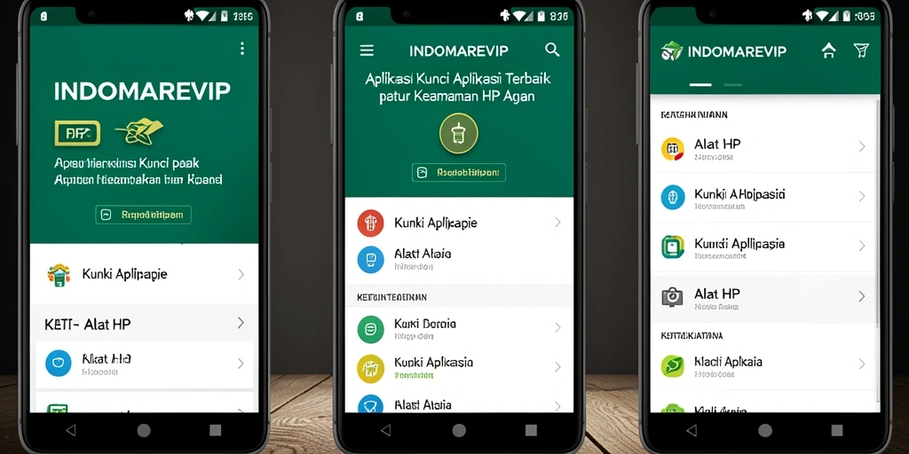 Tampilan antarmuka aplikasi Kunci Aplikasi INDOMAREVIP yang modern dan user-friendly.