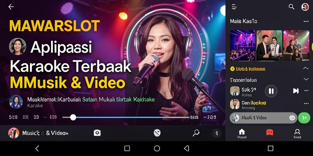 Antarmuka aplikasi MAWARSLOT dengan fitur karaoke yang menarik.