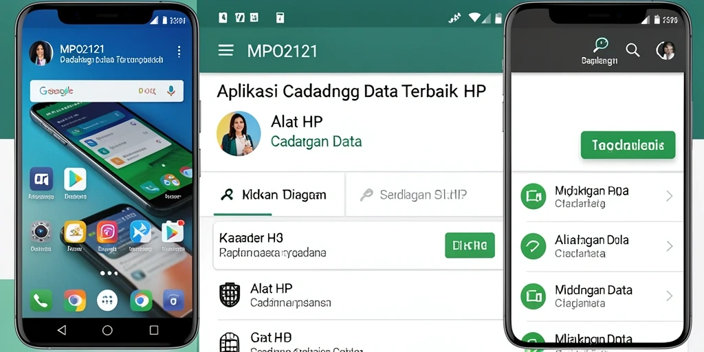 Antarmuka MPO2121 untuk fungsi Cadangan Data yang intuitif dan mudah digunakan.