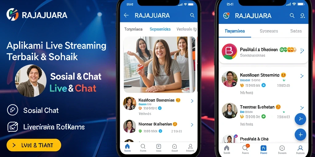 Tampilan antarmuka RAJAJUARA yang menarik dan interaktif saat melakukan live streaming.