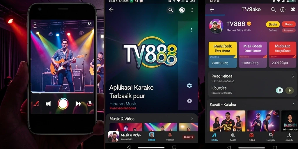 Antarmuka aplikasi TV888 yang menarik untuk Karaoke.