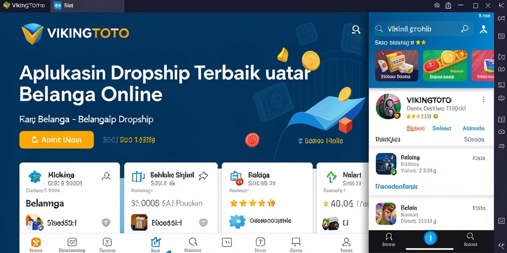 Antarmuka pengguna VIKINGTOTO yang sederhana dan fungsional untuk belanja dropship.